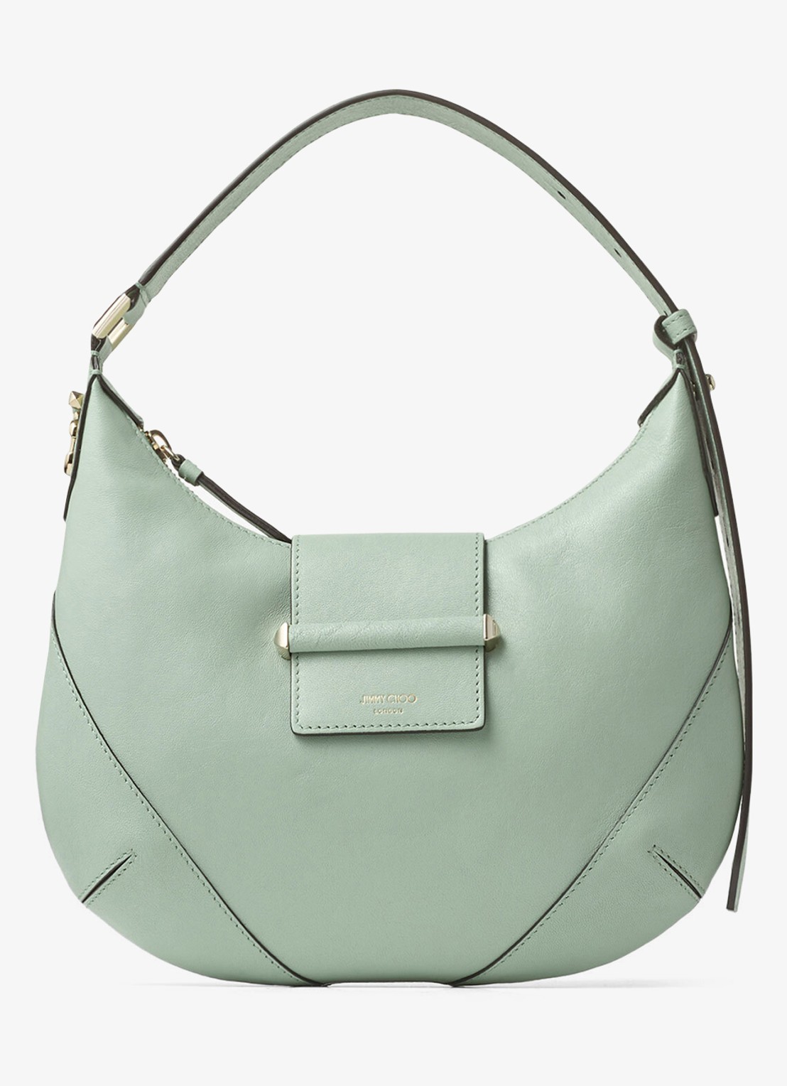 Jimmy Choo Bar Hobo/S schoudertas van lamsleer - voorkant groen