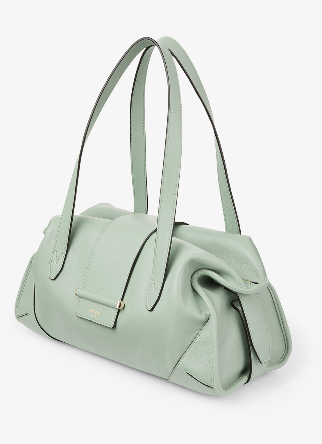 Jimmy Choo Bar Holdall Medium schoudertas van lamsleer - voorkant 2 groen