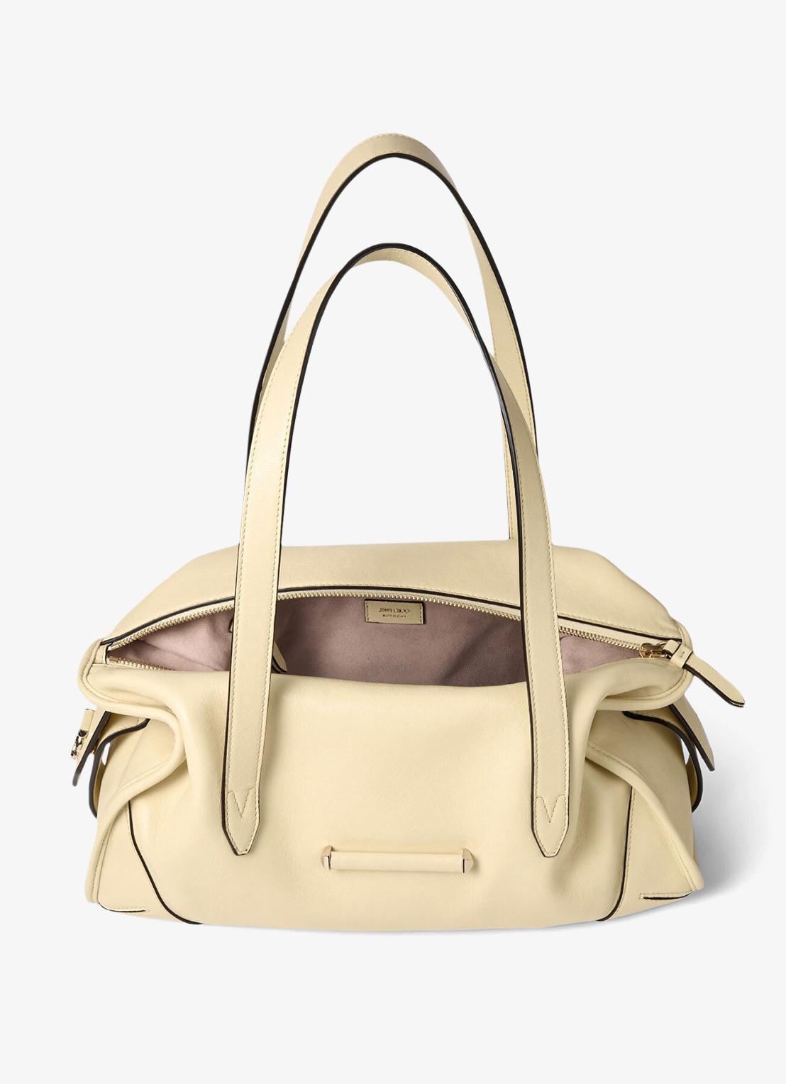 Jimmy Choo Bar Holdall Medium schoudertas van lamsleer - detail 4 gebroken wit