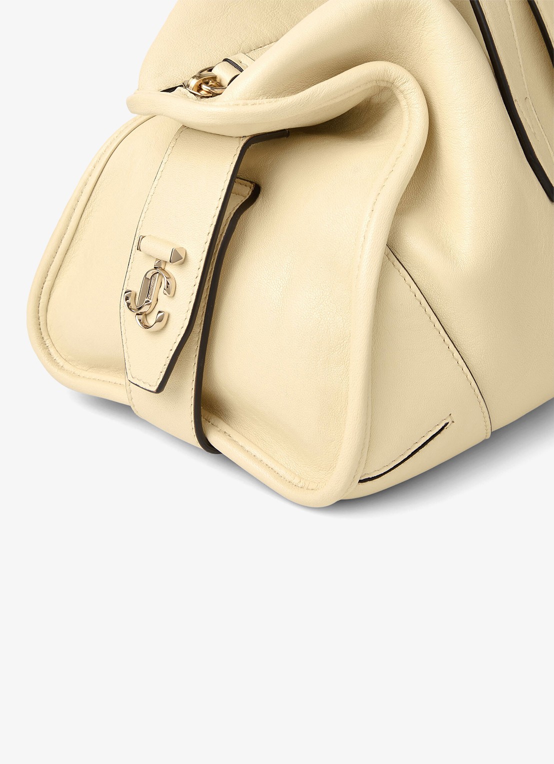 Jimmy Choo Bar Holdall Medium schoudertas van lamsleer - detail 5 gebroken wit