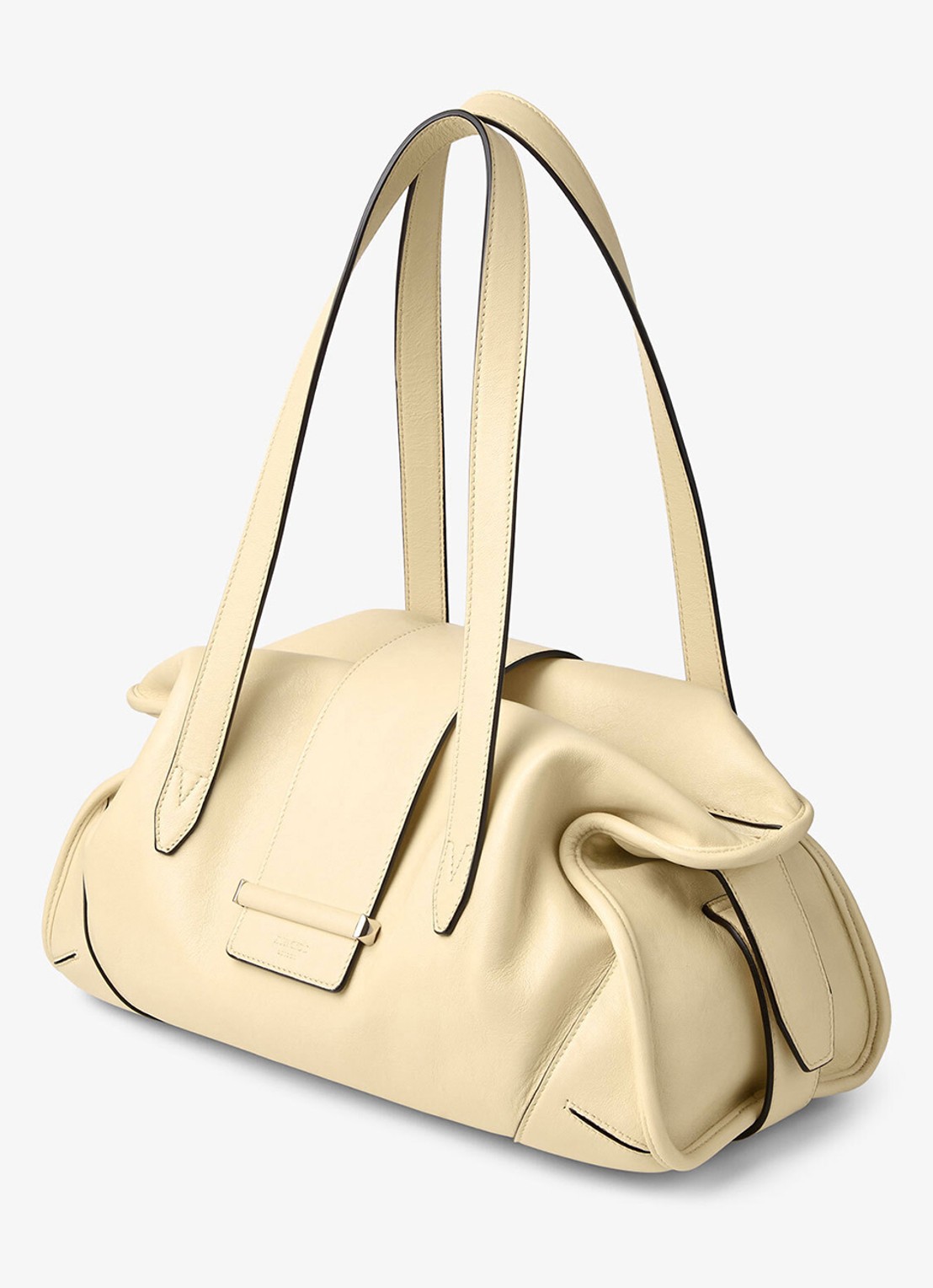Jimmy Choo Bar Holdall Medium schoudertas van lamsleer - voorkant 3 gebroken wit