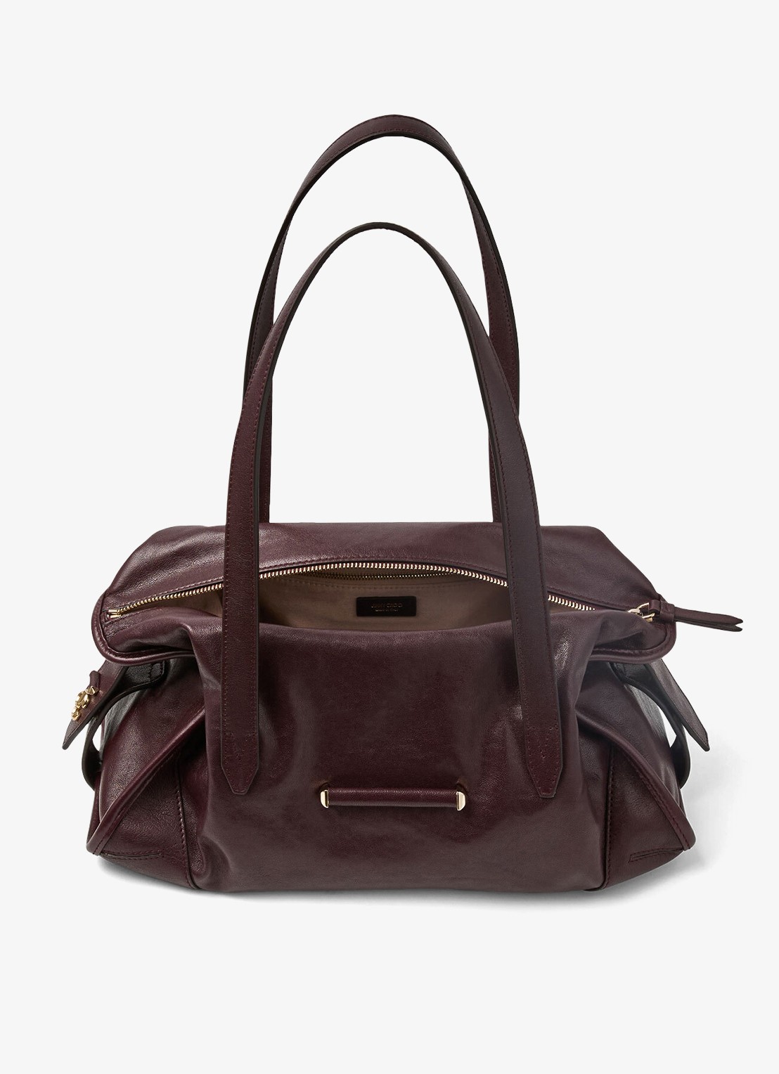Jimmy Choo Bar Holdall Medium schoudertas van lamsleer - detail donkerrood