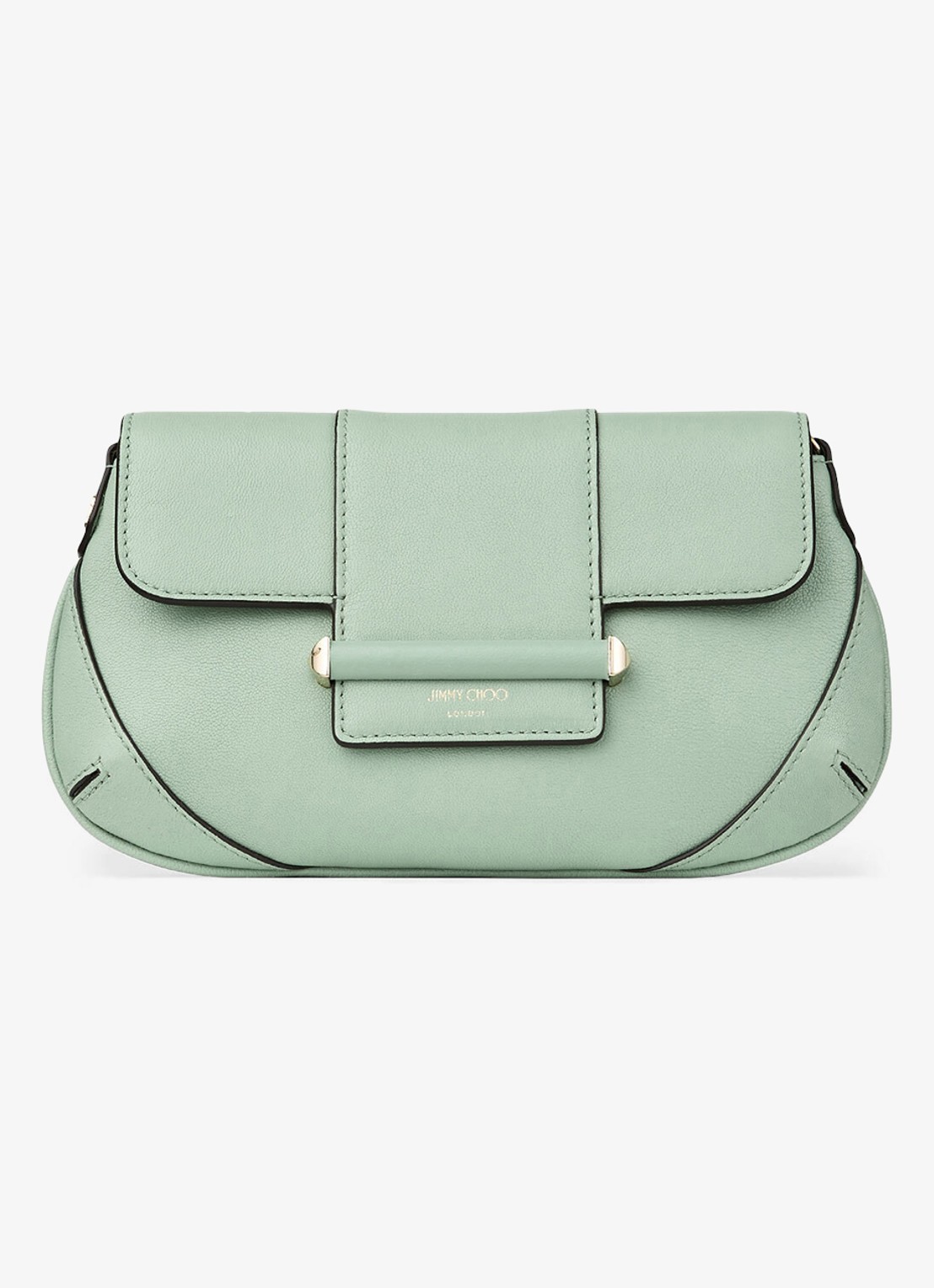 Jimmy Choo Bar Mini crossbodytas van lamsleer met afneembare schouderriem - voorkant 2 groen