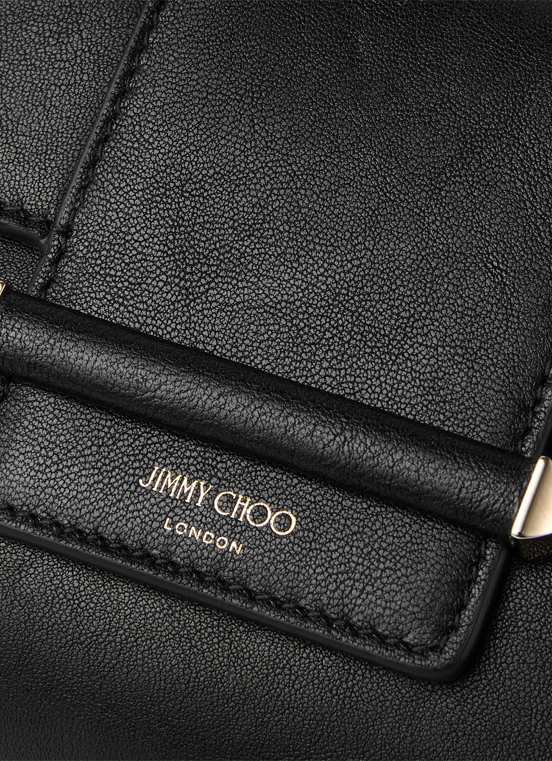 Jimmy Choo Bar Wallet/Chain crossbodytas van lamsleer - detail 2 zwart