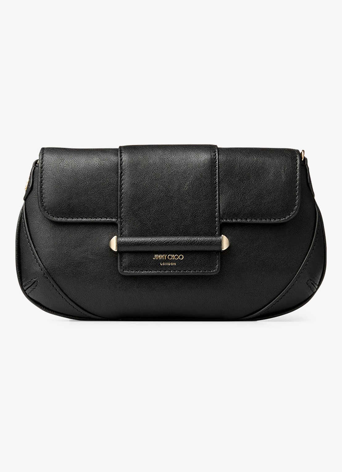 Jimmy Choo Bar Wallet/Chain crossbodytas van lamsleer - voorkant 4 zwart
