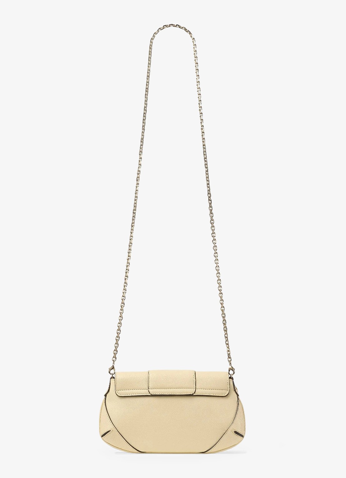 Jimmy Choo Bar Wallet/Chain crossbodytas van lamsleer - achterkant 5 creme
