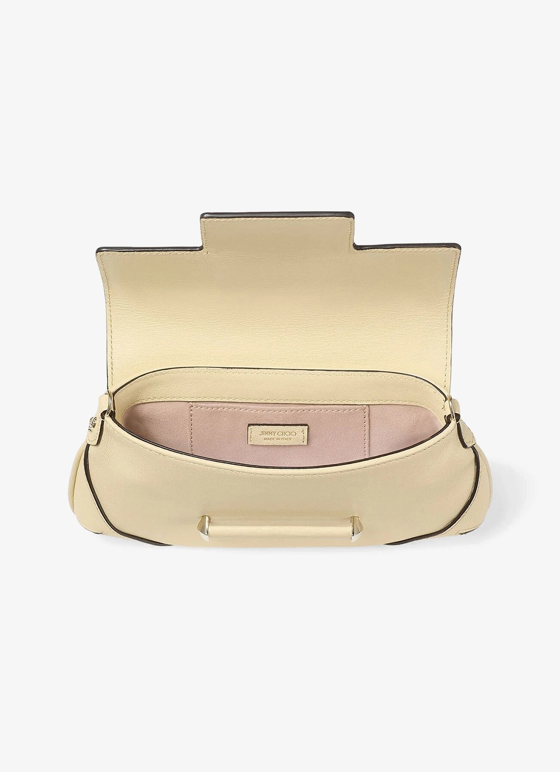 Jimmy Choo Bar Wallet/Chain crossbodytas van lamsleer - detail creme