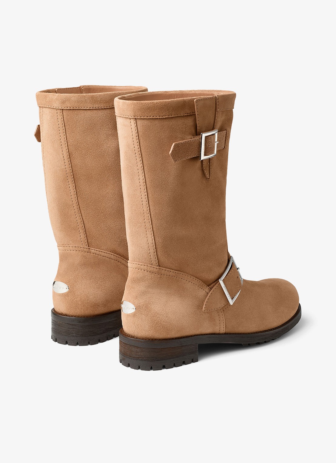 Jimmy Choo Biker boot van kalfssuède - achterkant bruin