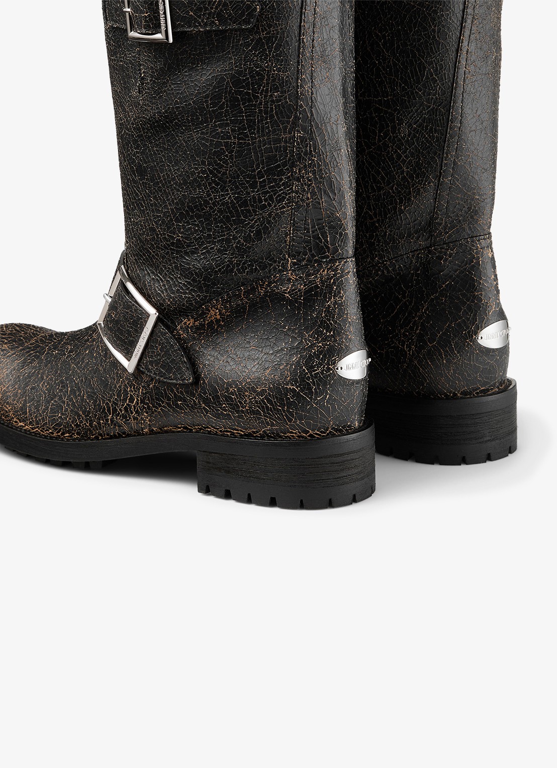 Jimmy Choo Biker Mid biker boot van schapenleer - detail 4 zwart