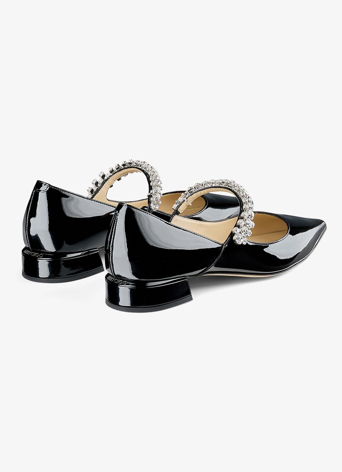 Jimmy Choo Bing ballerina van lakleer - achterkant 3 zwart