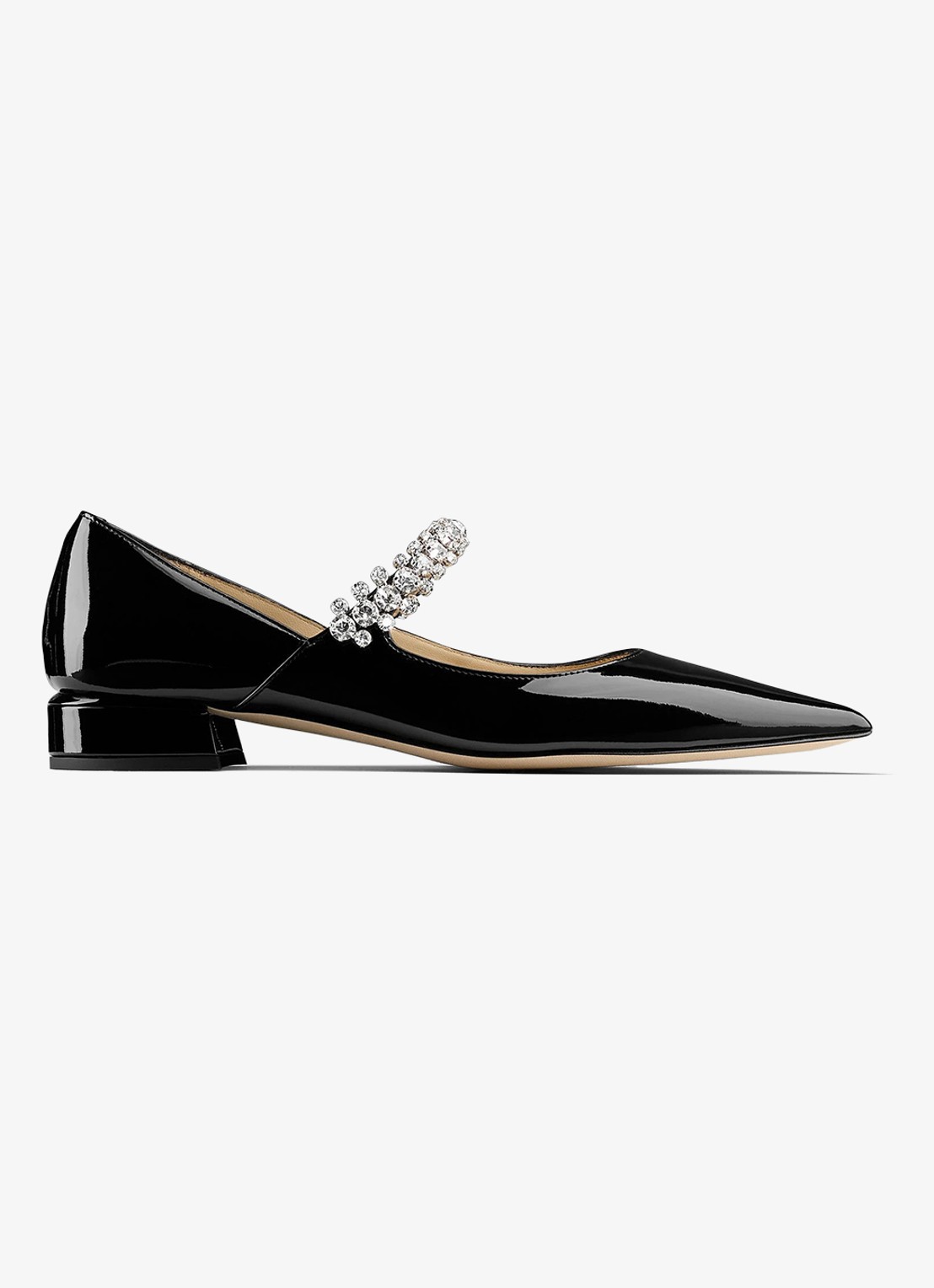 Jimmy Choo Bing ballerina van lakleer - voorkant 4 zwart