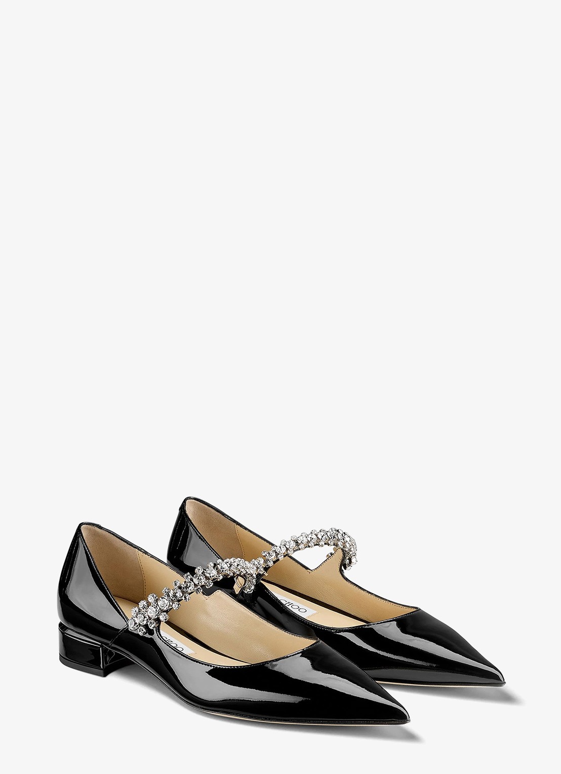 Jimmy Choo Bing ballerina van lakleer - voorkant 5 zwart