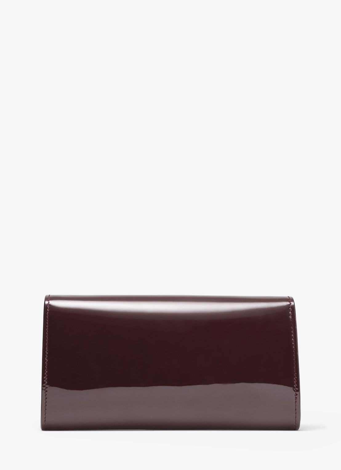 Jimmy Choo Bing clutch van lakleer met afneembare schouderriem - achterkant 5 deep merlot