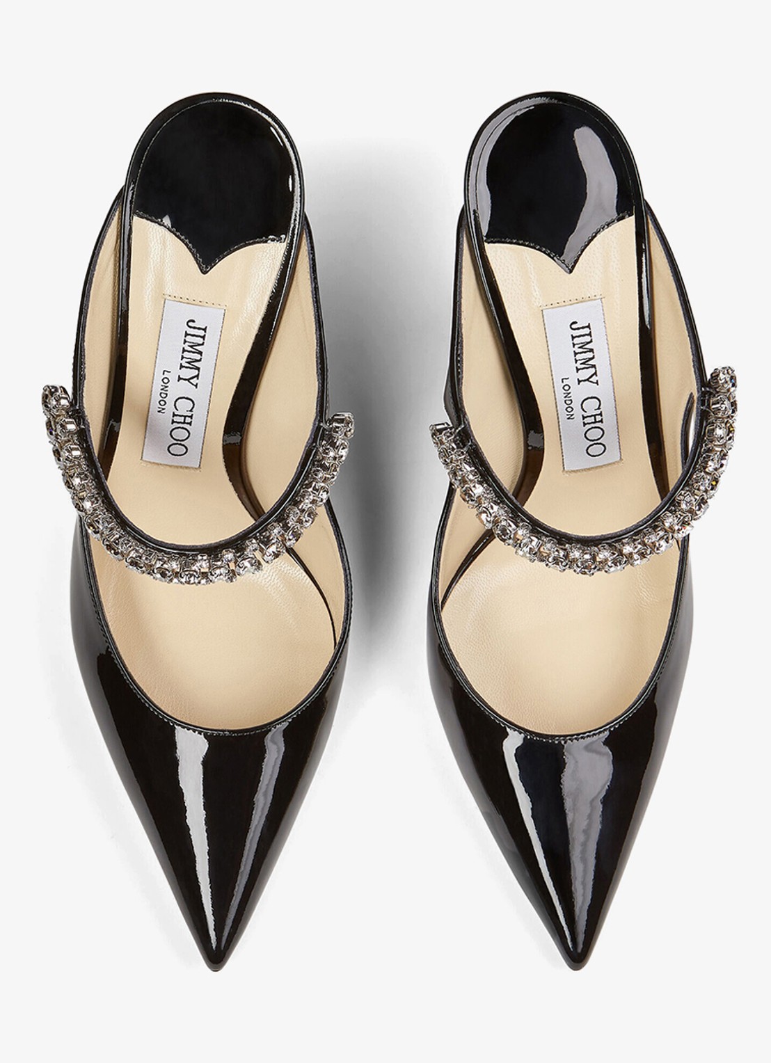 Jimmy Choo Bing muiltje van kalfsleer met lakfinish - detail 4 zwart