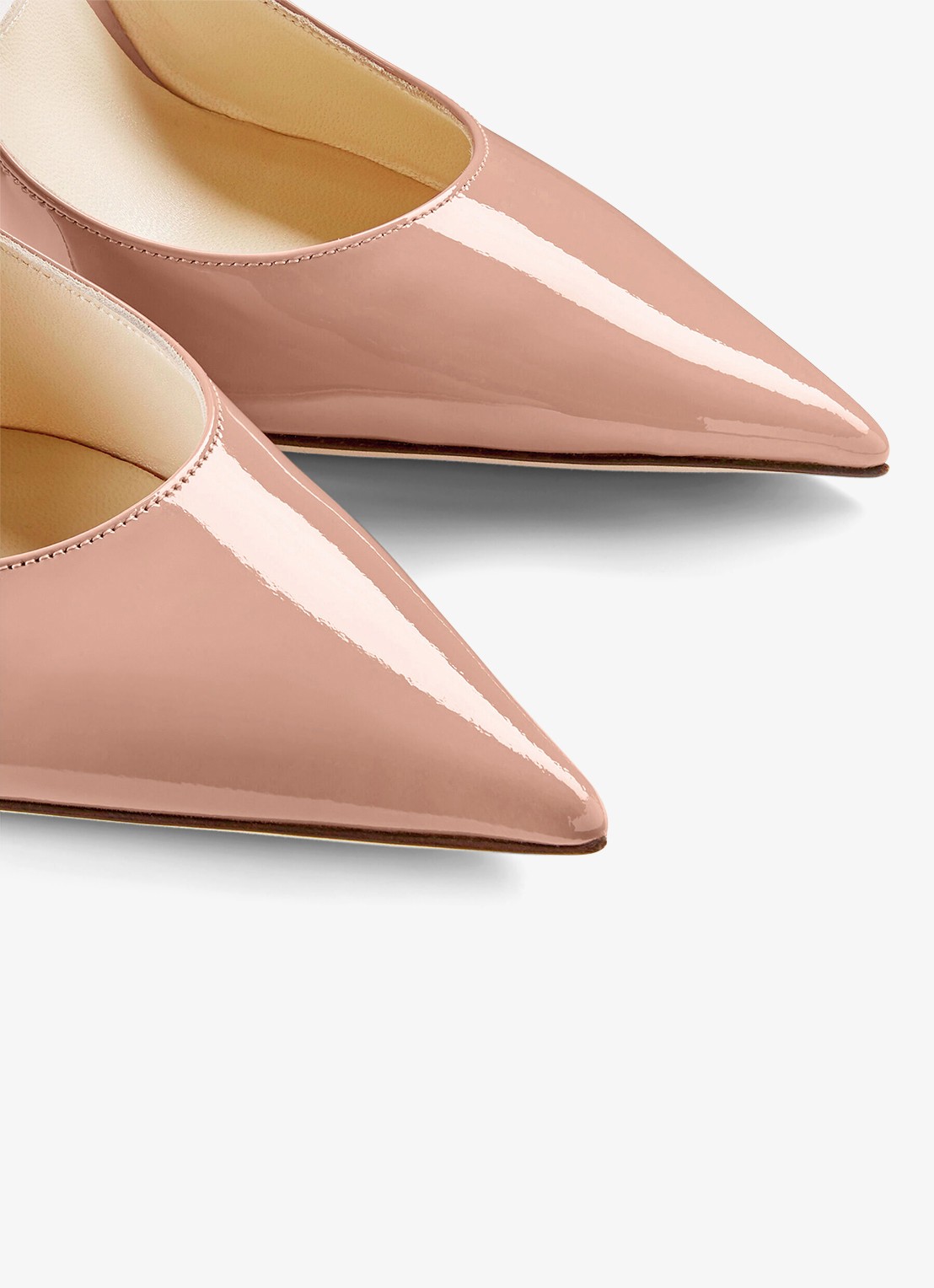 Jimmy Choo Bing muiltje van kalfsleer met lakfinish - detail oudroze