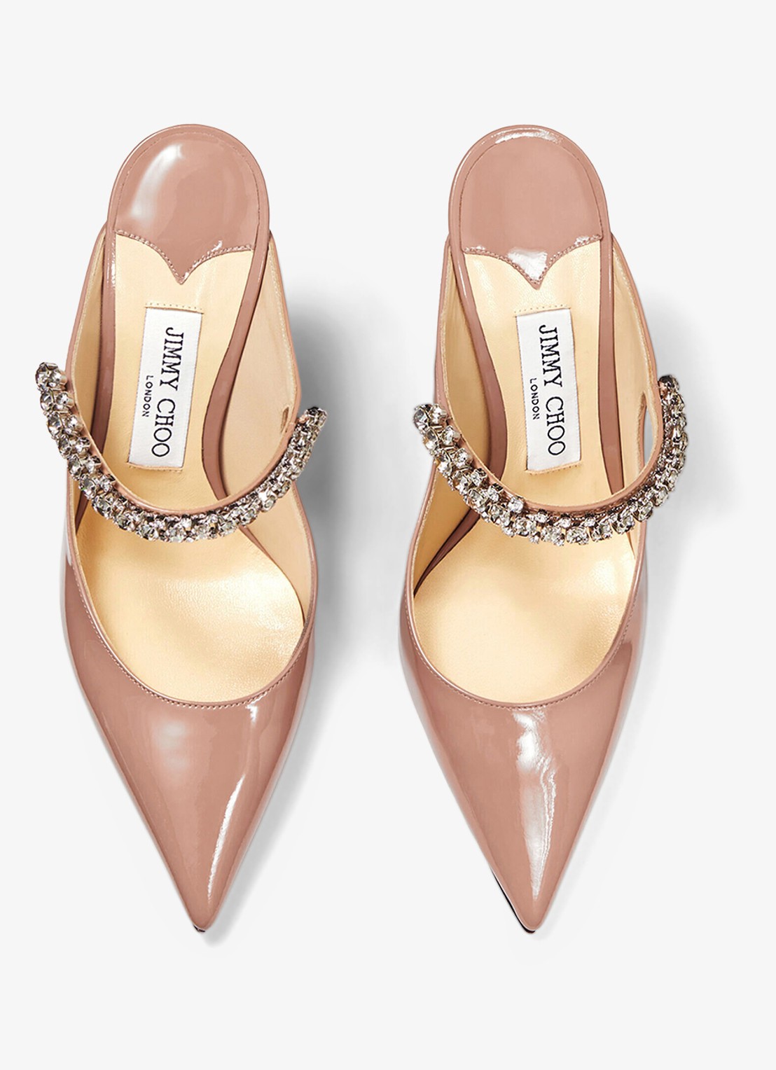 Jimmy Choo Bing muiltje van kalfsleer met lakfinish - detail 2 oudroze