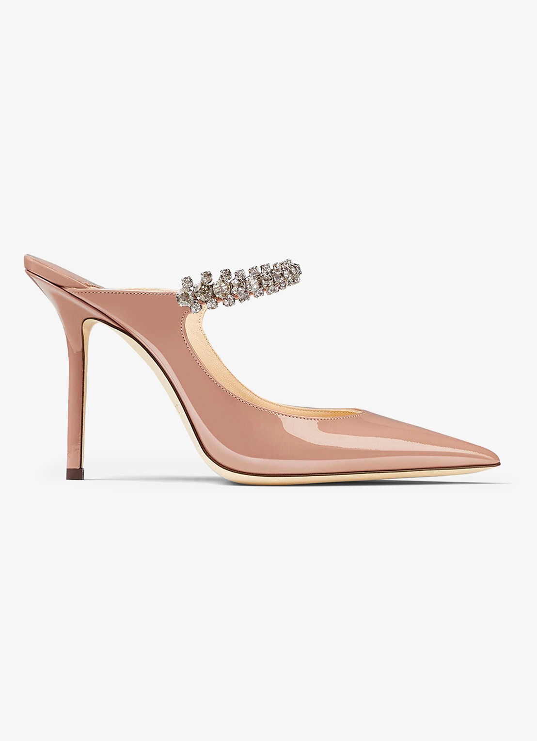 Jimmy Choo Bing muiltje van kalfsleer met lakfinish - voorkant 3 oudroze