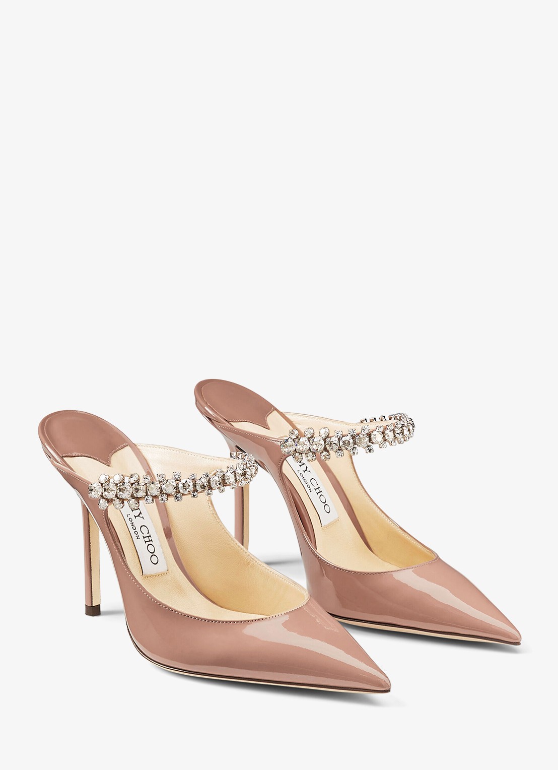 Jimmy Choo Bing muiltje van kalfsleer met lakfinish - voorkant 4 oudroze