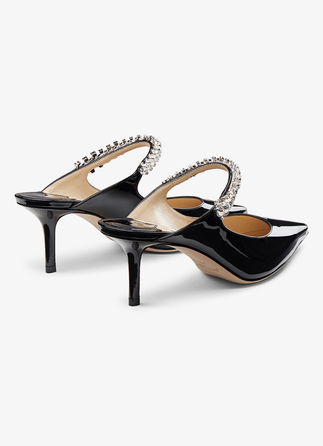 Jimmy Choo Bing muiltje van kalfsleer met lakfinish - achterkant zwart