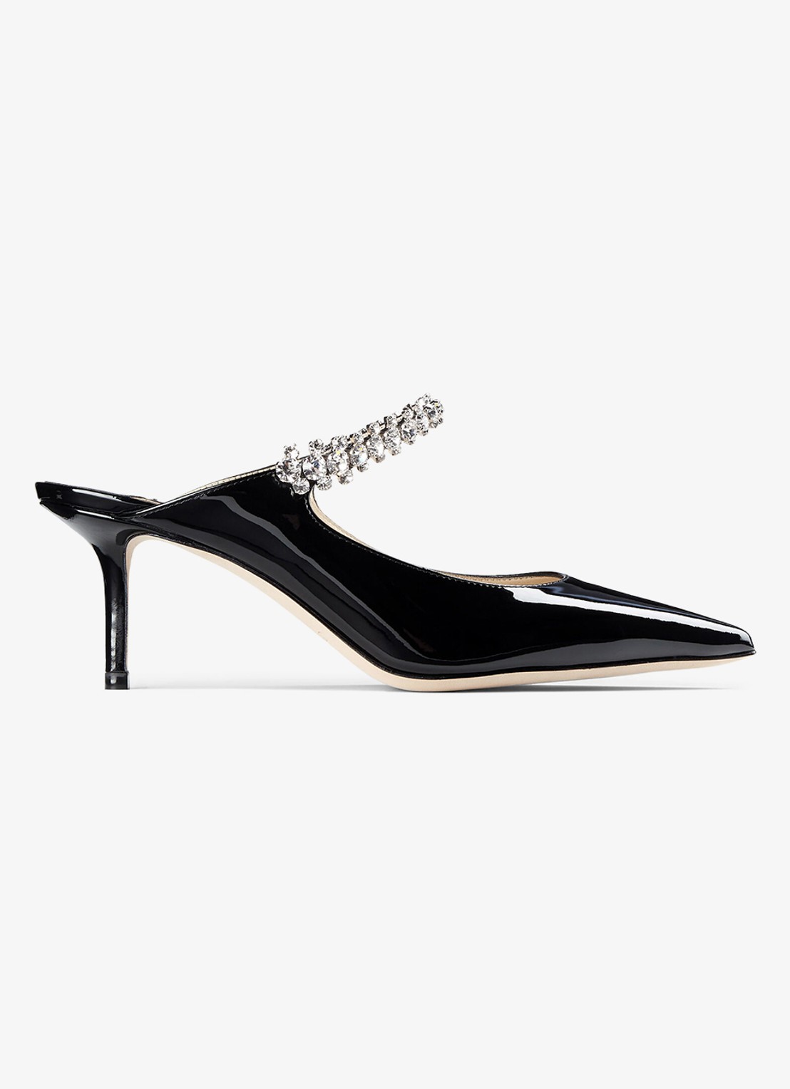 Jimmy Choo Bing muiltje van kalfsleer met lakfinish - voorkant 2 zwart