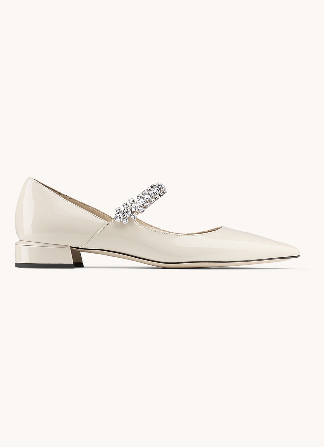 Jimmy Choo Bing pump van kalfsleer met kristal - voorkant 4 wit
