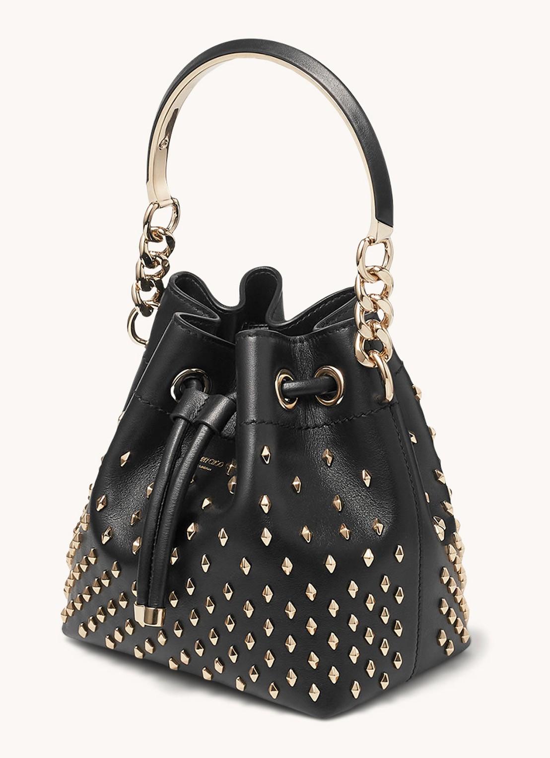 Jimmy Choo Bon Bon Bucket/S handtas van kalfsleer - detail 3 zwart