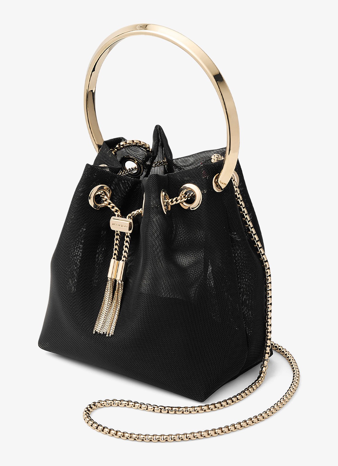 Jimmy Choo Bon Bon handtas van mesh - detail 3 zwart
