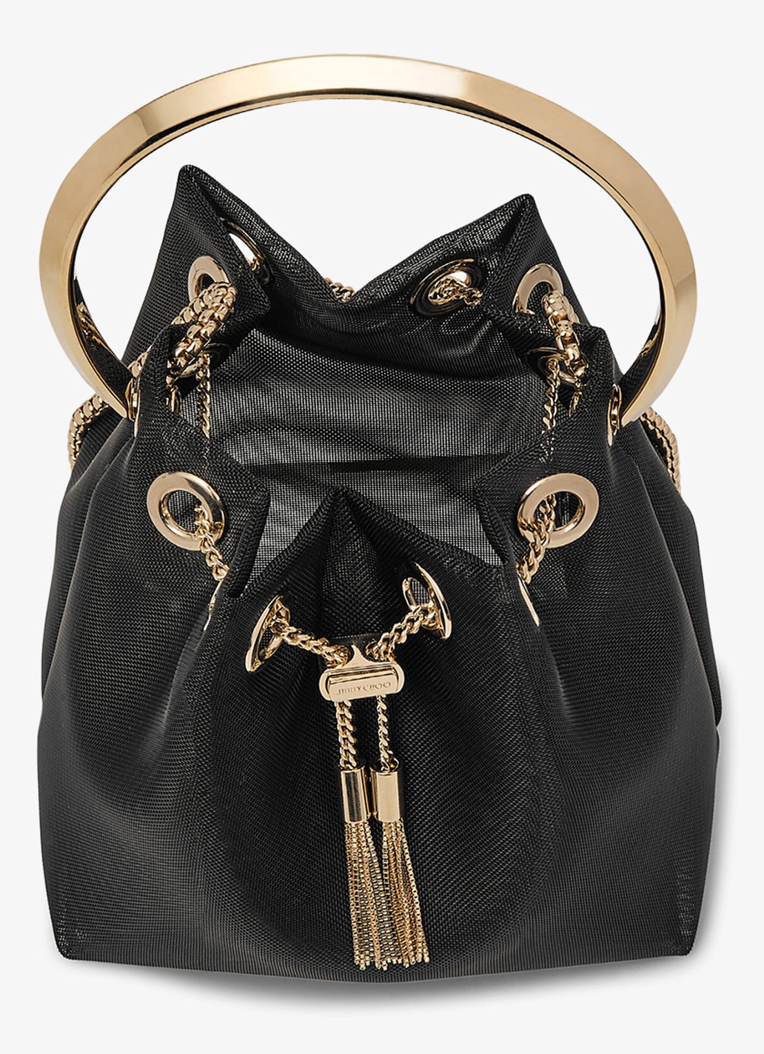 Jimmy Choo Bon Bon handtas van mesh - detail 4 zwart