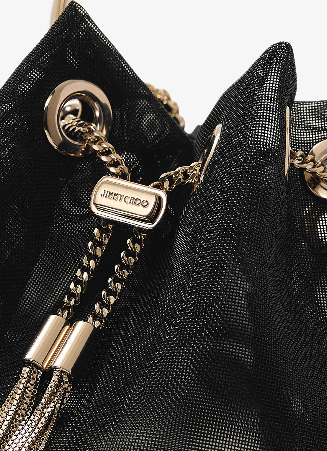 Jimmy Choo Bon Bon handtas van mesh - detail 5 zwart