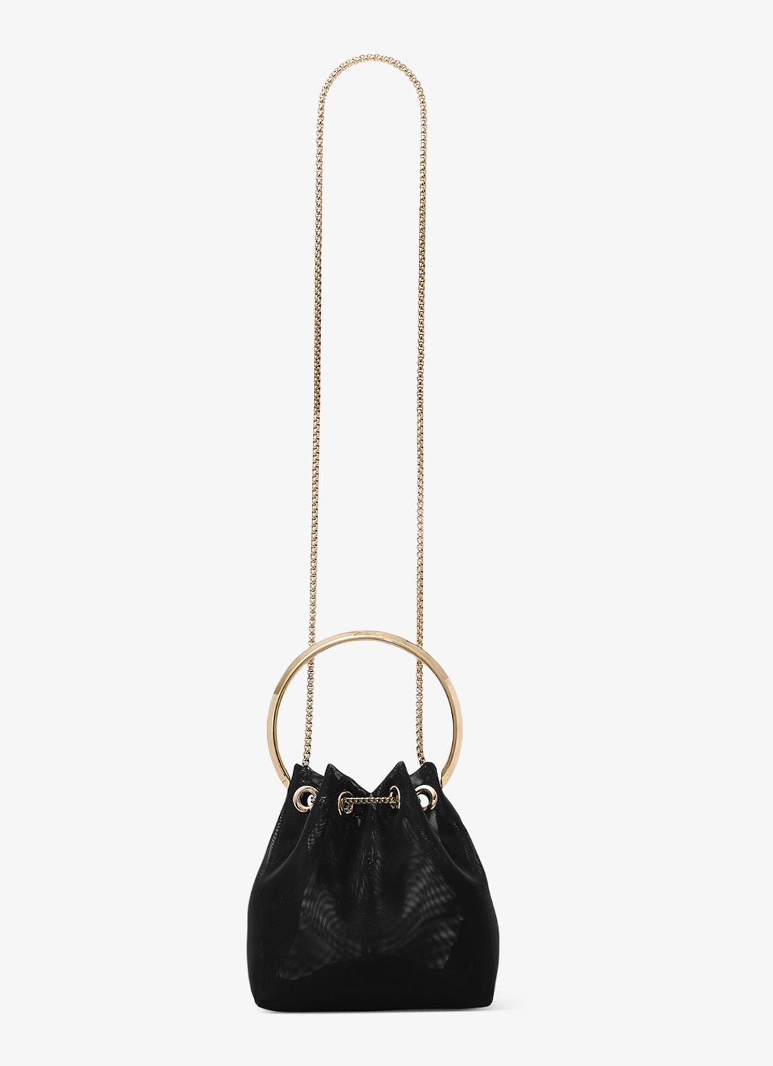 Jimmy Choo Bon Bon handtas van mesh - detail 6 zwart