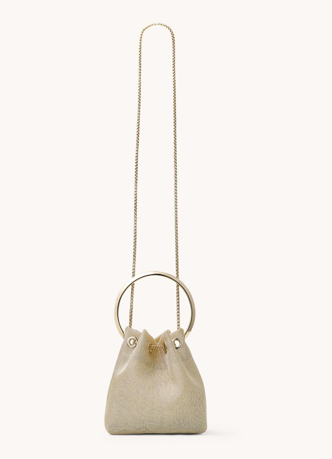 Jimmy Choo Bon Bon handtas van metallic mesh - achterkant 3 goud
