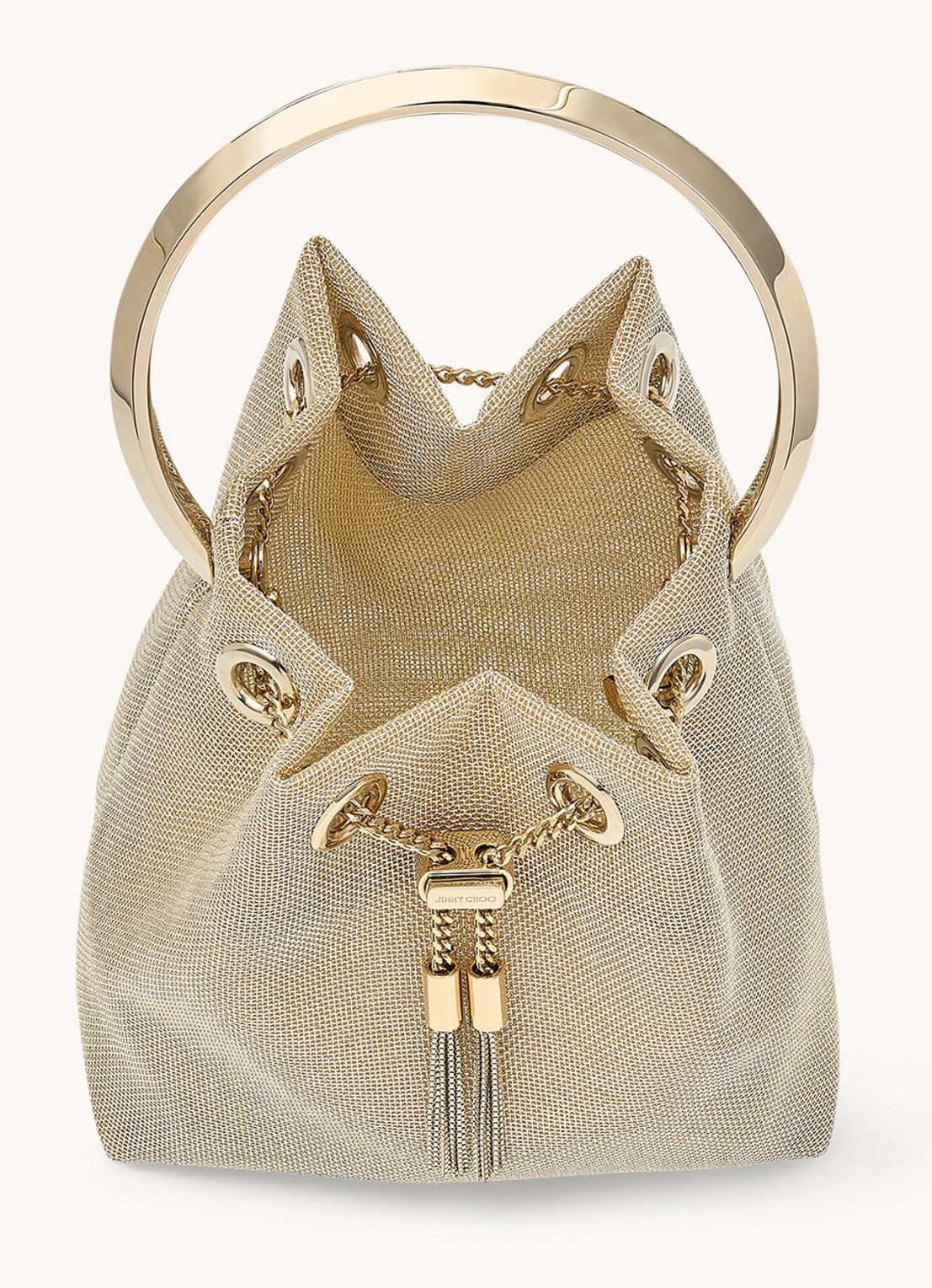 Jimmy Choo Bon Bon handtas van metallic mesh - detail 4 goud