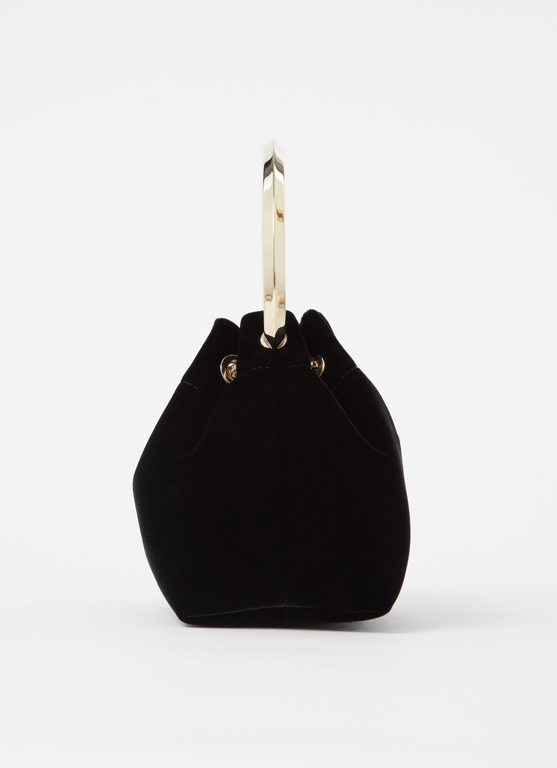 Jimmy Choo Bon Bon Mini handtas van fluweel - detail 4 zwart