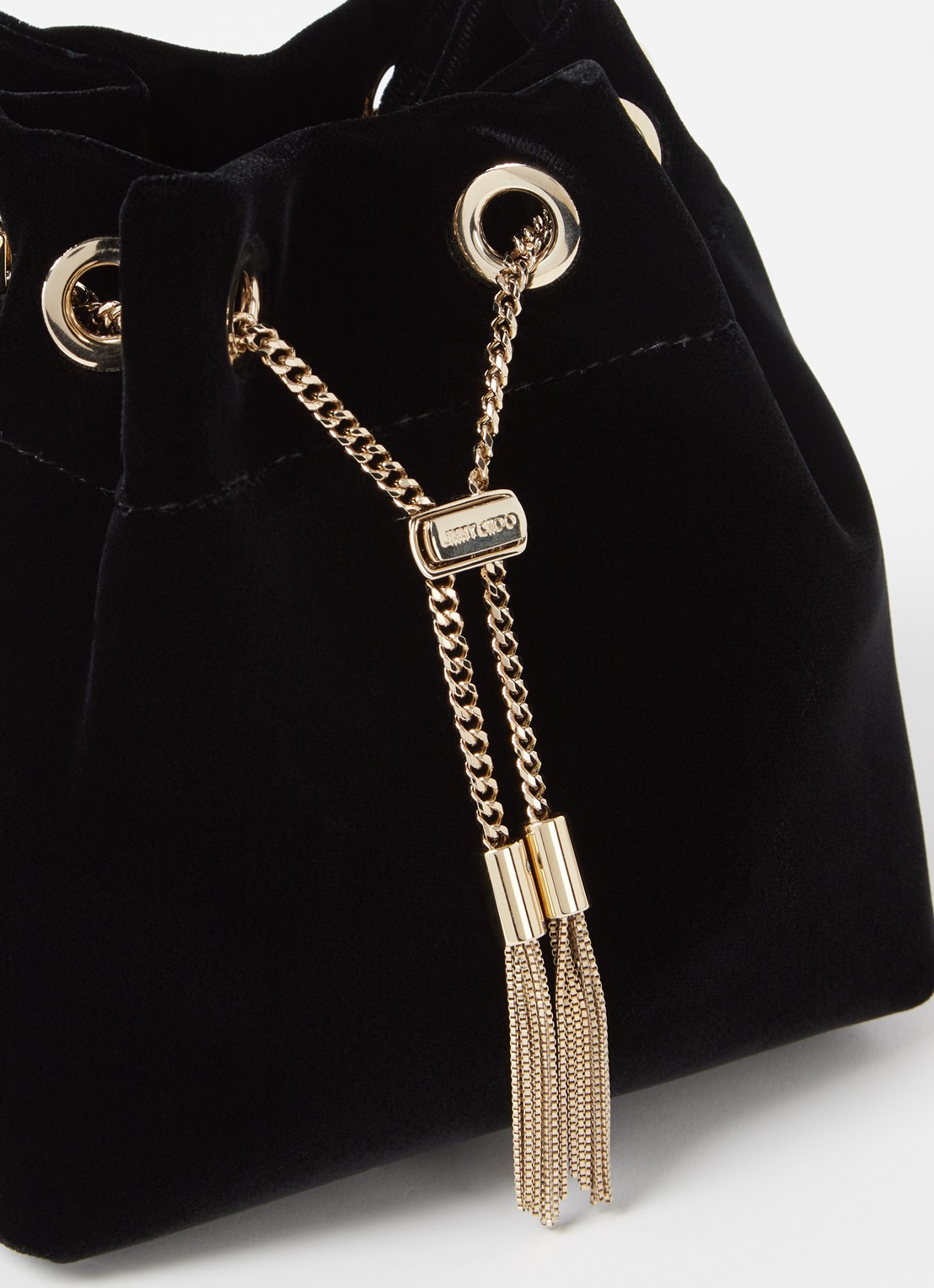 Jimmy Choo Bon Bon Mini handtas van fluweel - detail 5 zwart