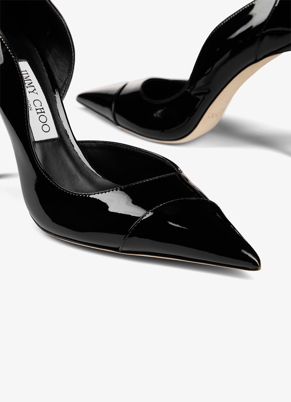 Jimmy Choo Brigitte 100 pump van lakleer - detail 4 zwart