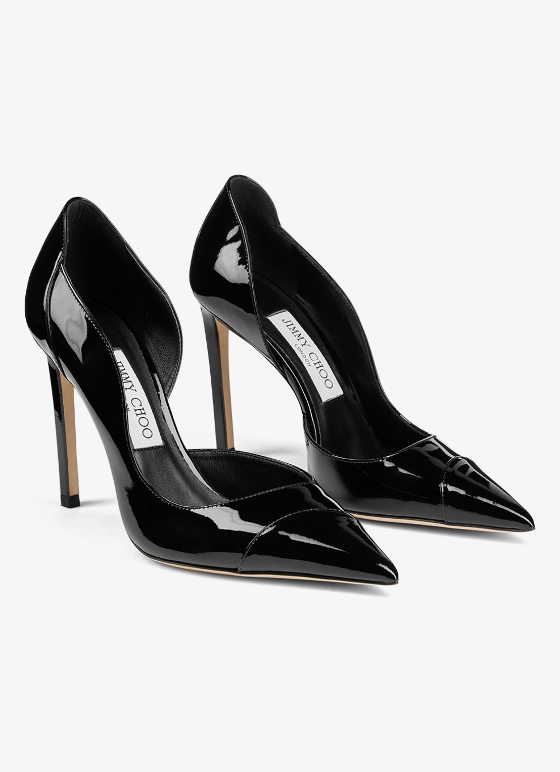 Jimmy Choo Brigitte 100 pump van lakleer - voorkant 2 zwart