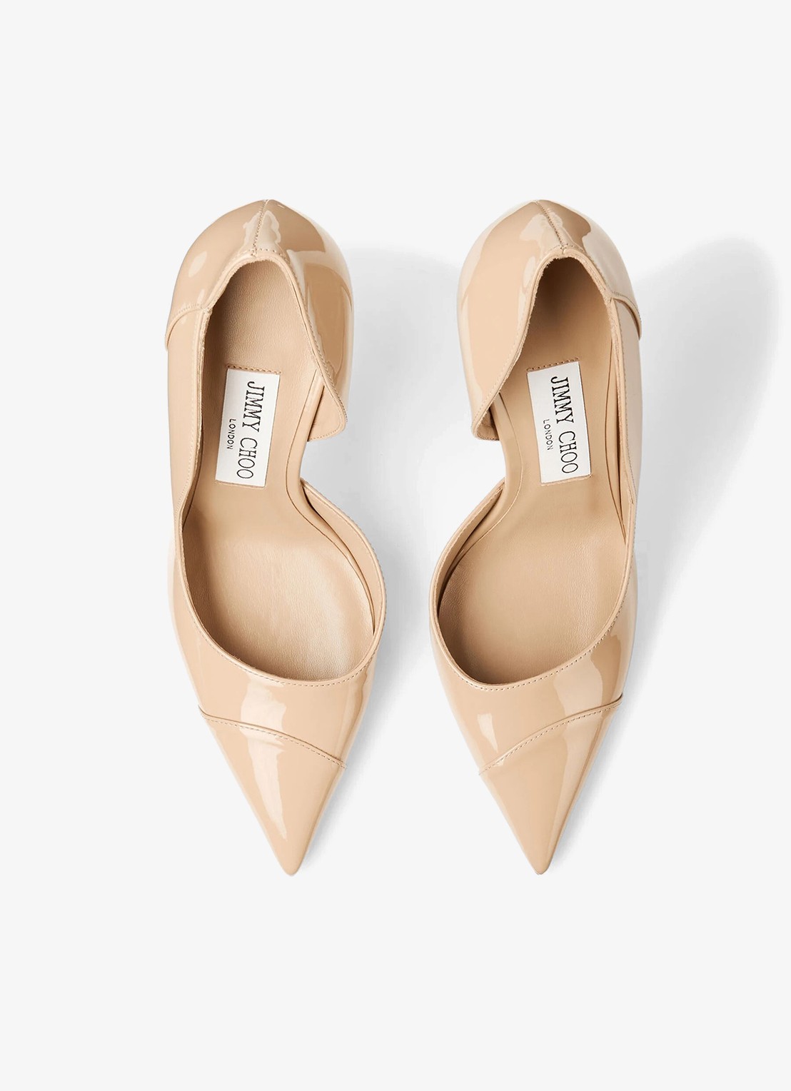 Jimmy Choo Brigitte 100 pump van lakleer - detail 4 beige