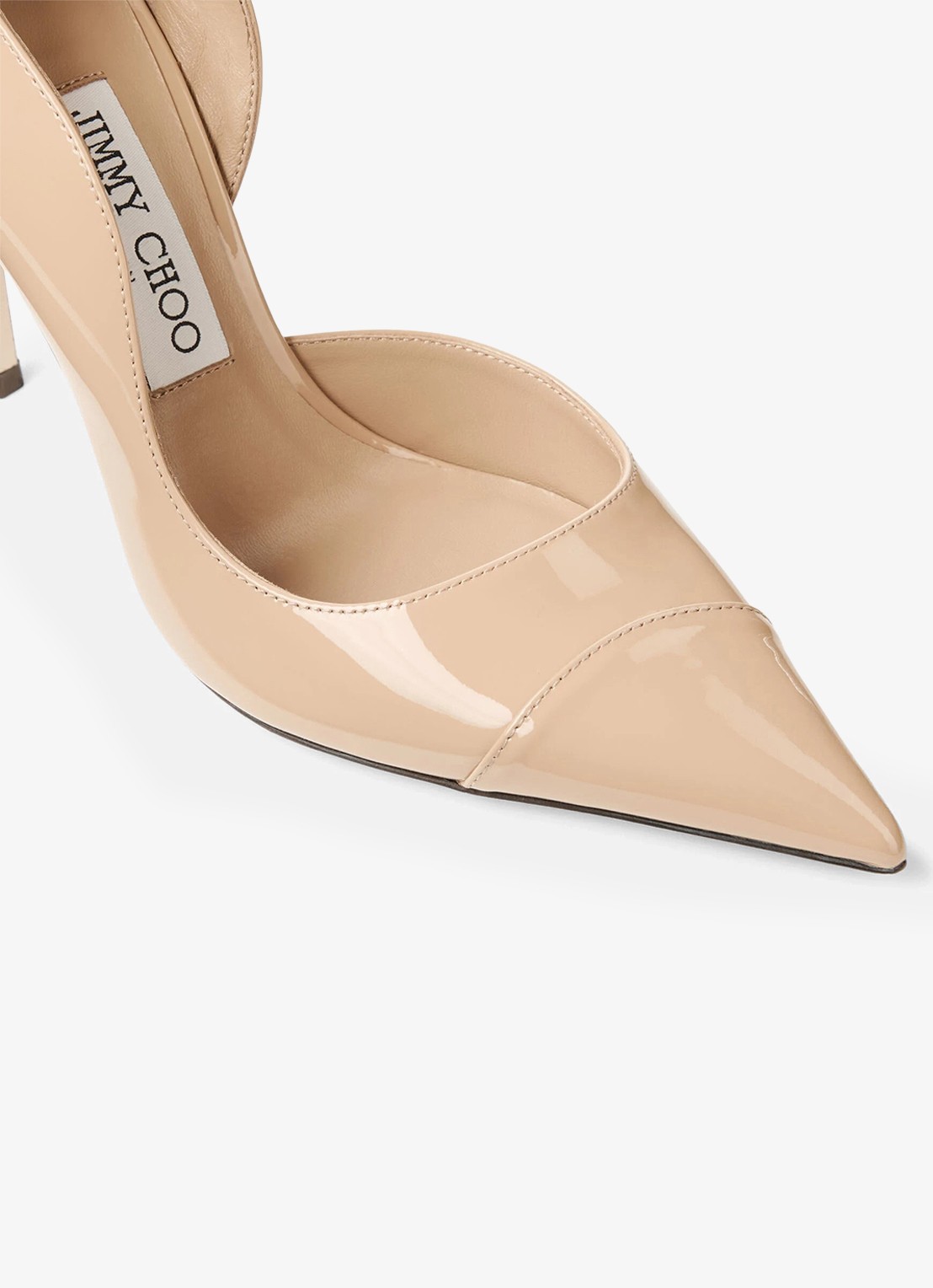 Jimmy Choo Brigitte 100 pump van lakleer - detail 5 beige