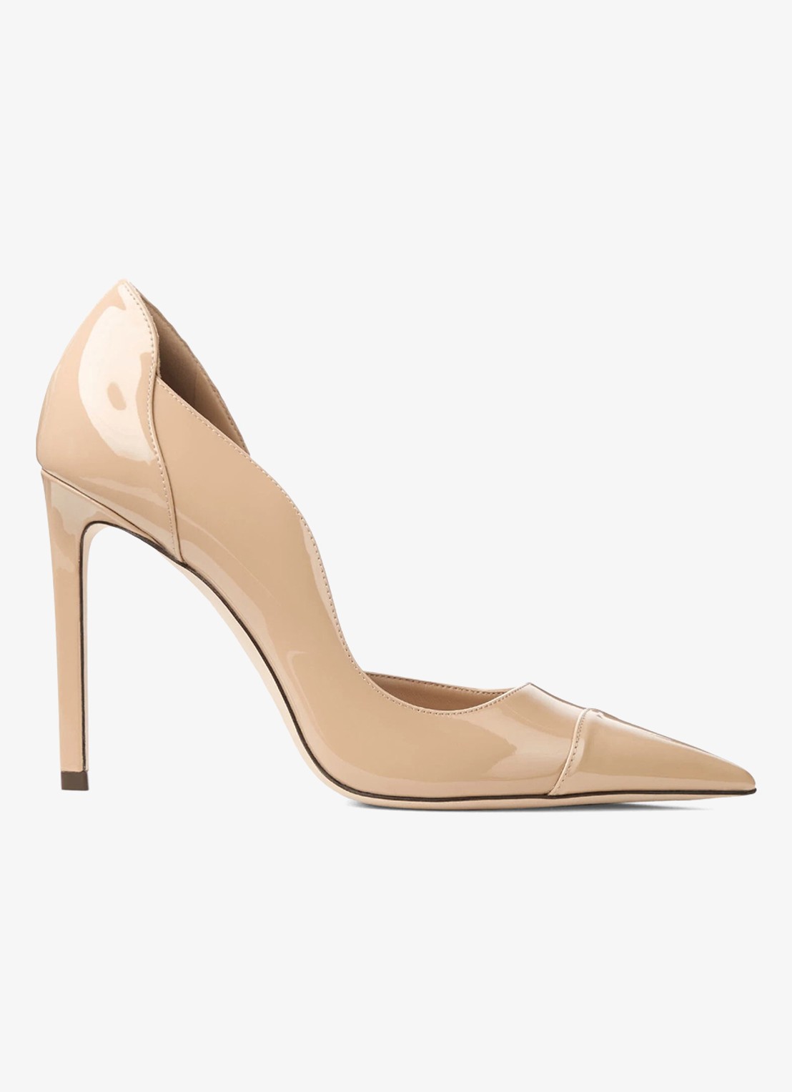 Jimmy Choo Brigitte 100 pump van lakleer - voorkant 2 beige