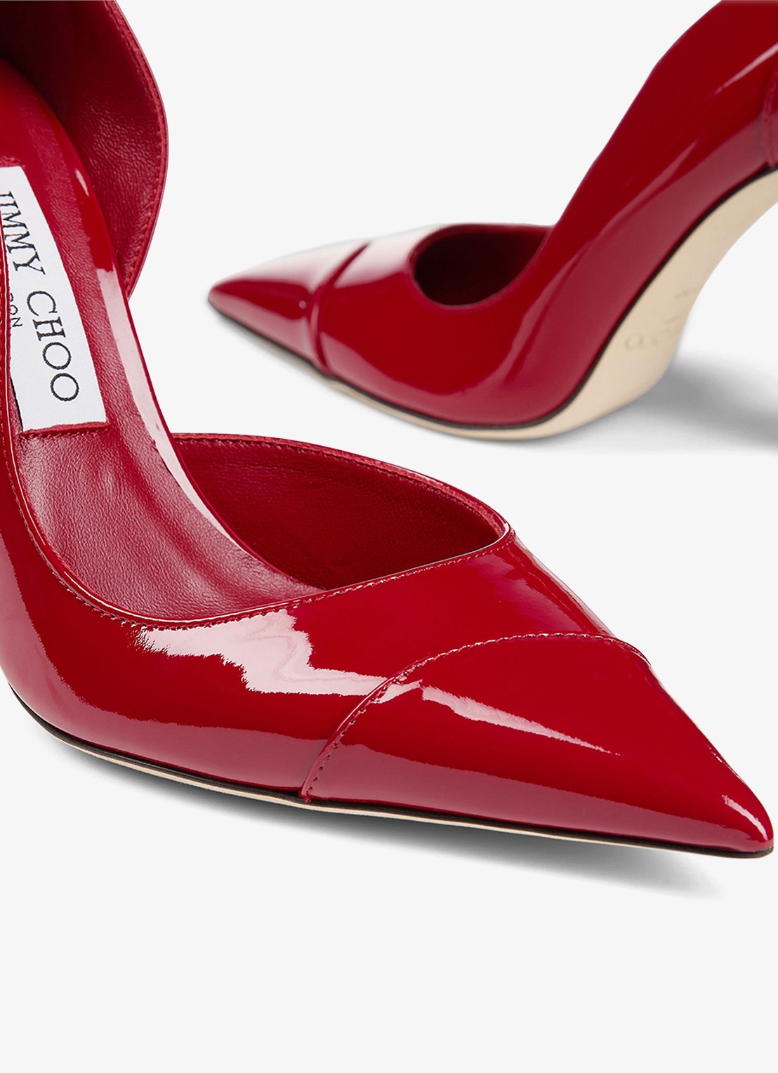 Jimmy Choo Brigitte 100 pump van lakleer - detail 5 rood