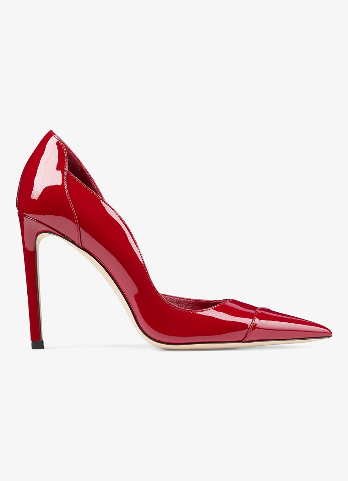 Jimmy Choo Brigitte 100 pump van lakleer - voorkant rood