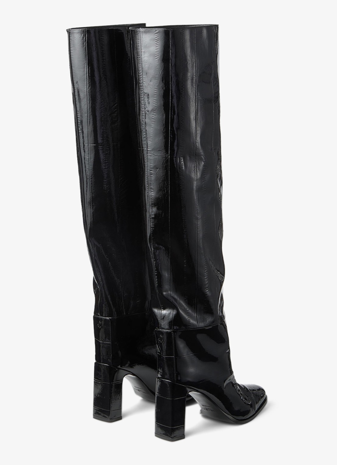 Jimmy Choo Caly 85 overknee laars van kalfsleer  - achterkant zwart