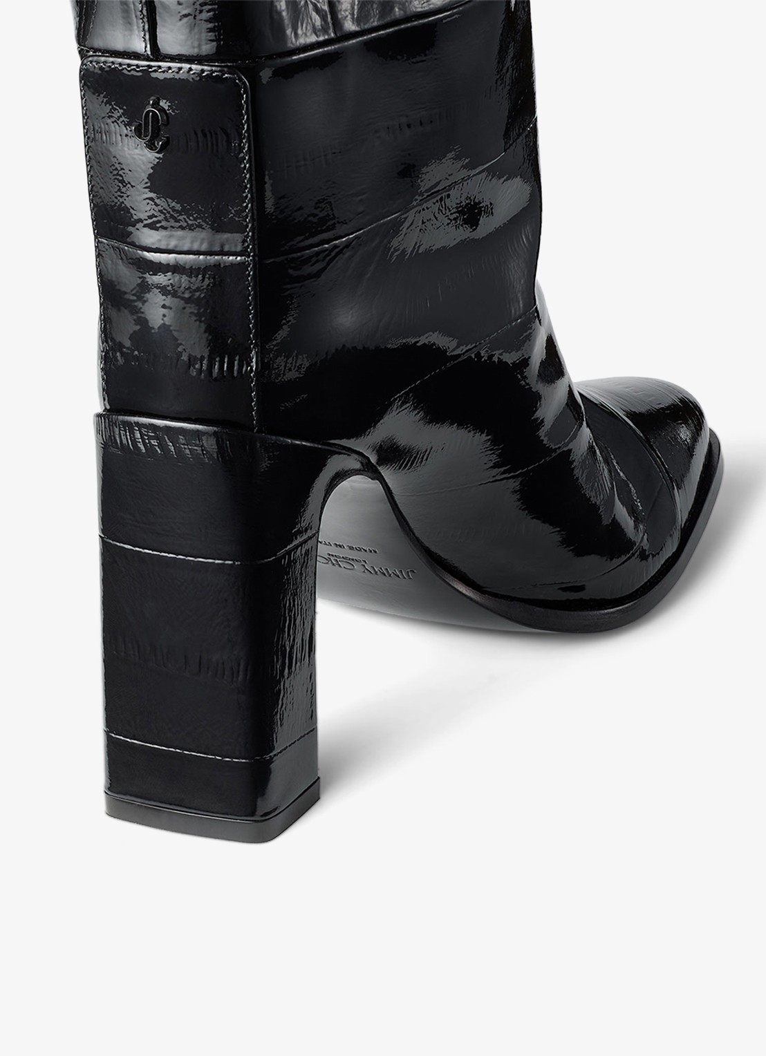 Jimmy Choo Caly 85 overknee laars van kalfsleer  - detail 2 zwart