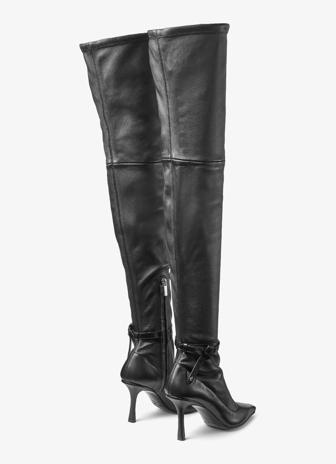 Jimmy Choo Camie 85 overknee laars van lamsleer - achterkant 4 zwart