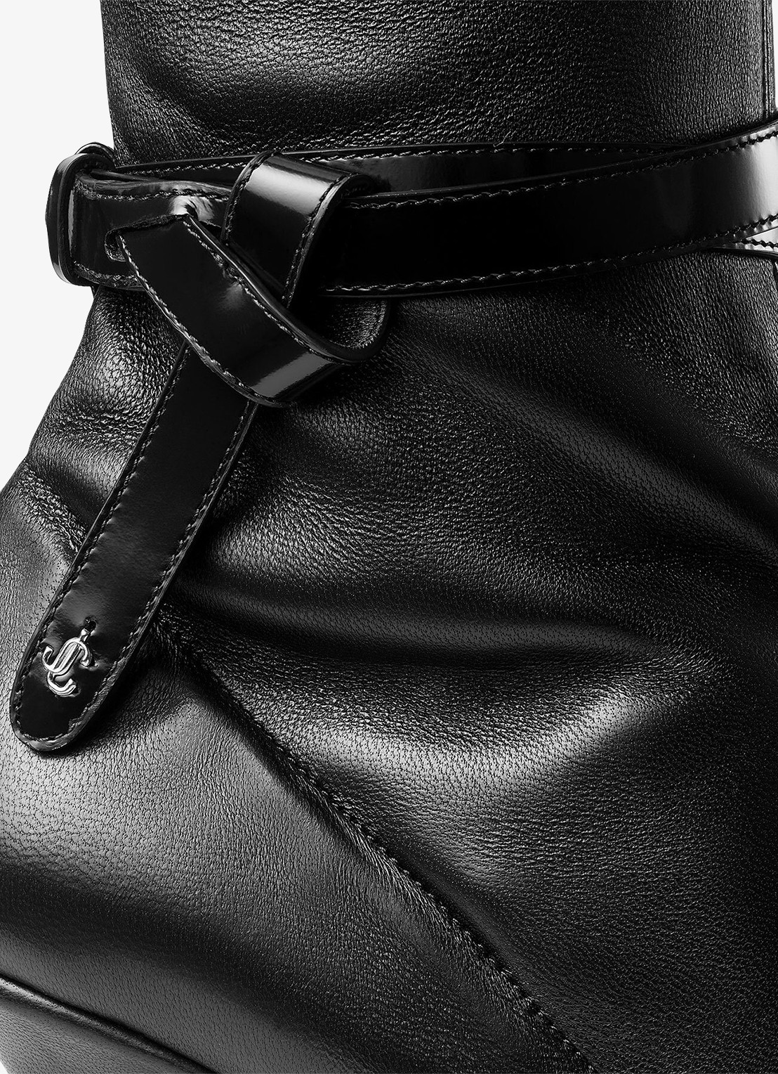 Jimmy Choo Camie 85 overknee laars van lamsleer - detail 3 zwart