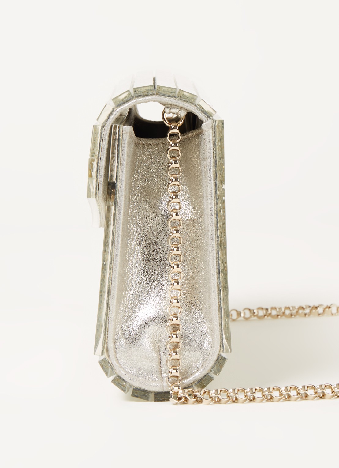 Jimmy Choo Candy clutch met glitter - detail 4 zilver