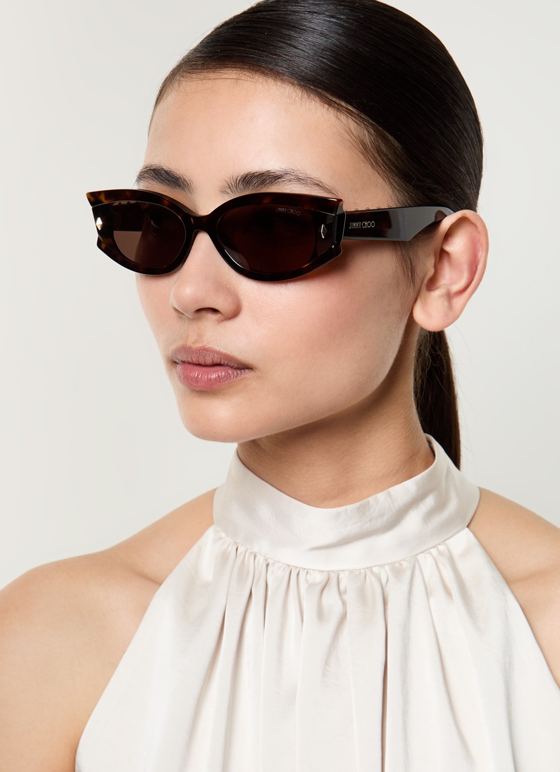 Jimmy Choo Cat Eye zonnebril JC5015U - voorkant 2 donkerbruin