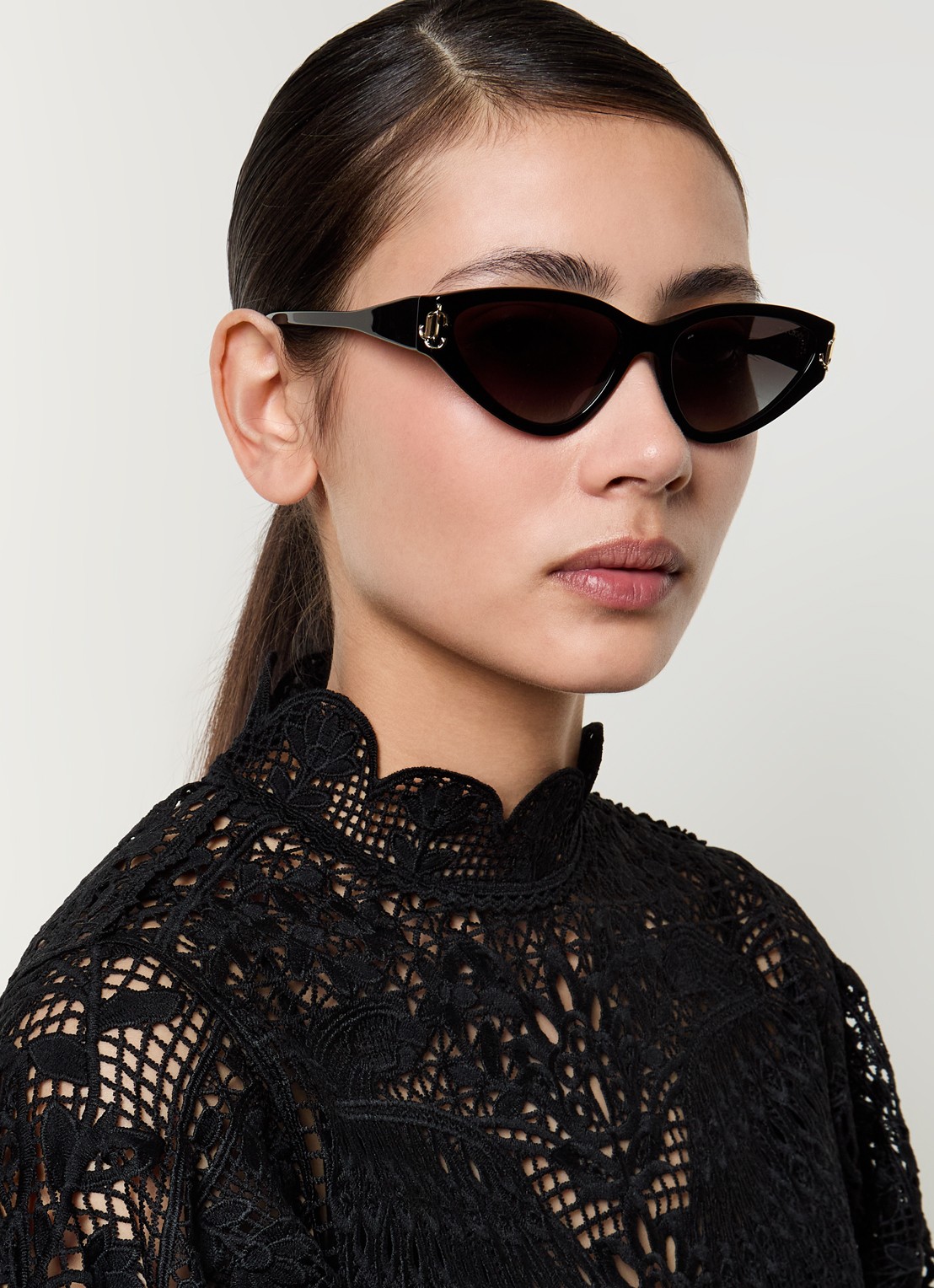Jimmy Choo Cat Eye zonnebril JC5019 - voorkant 5 zwart