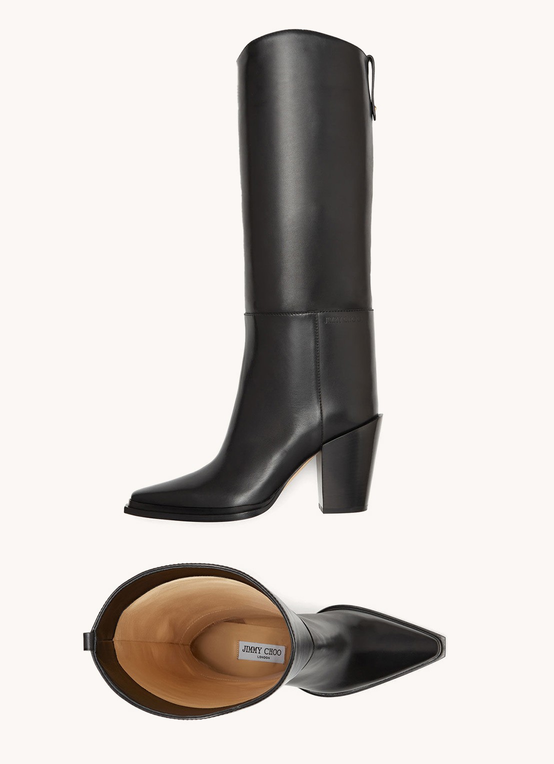 Jimmy Choo Cece 80 laars van kalfsleer - detail 5 zwart