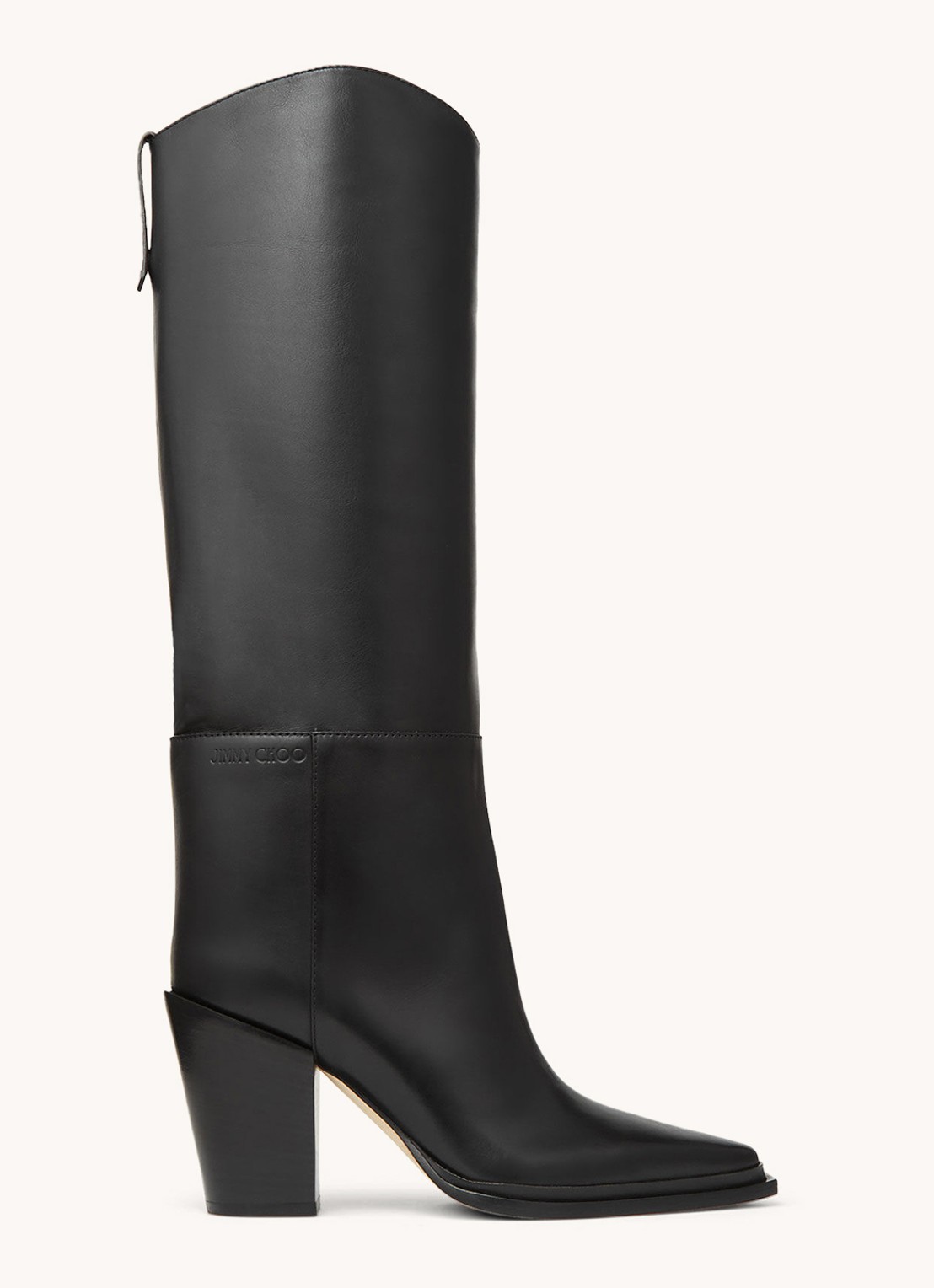 Jimmy Choo Cece 80 laars van kalfsleer - voorkant zwart